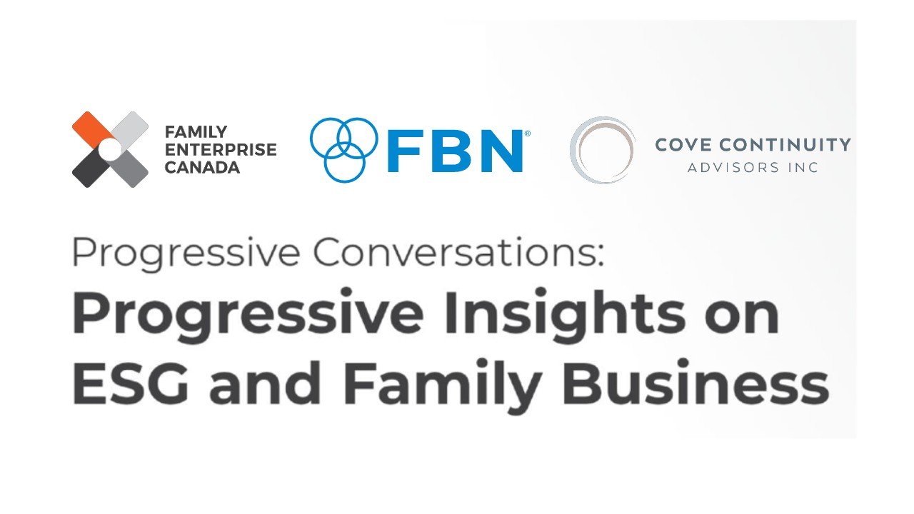 Family Enterprise Canada Progressive Insights on Urgency of ESG Investment for Family Business Reputation Header