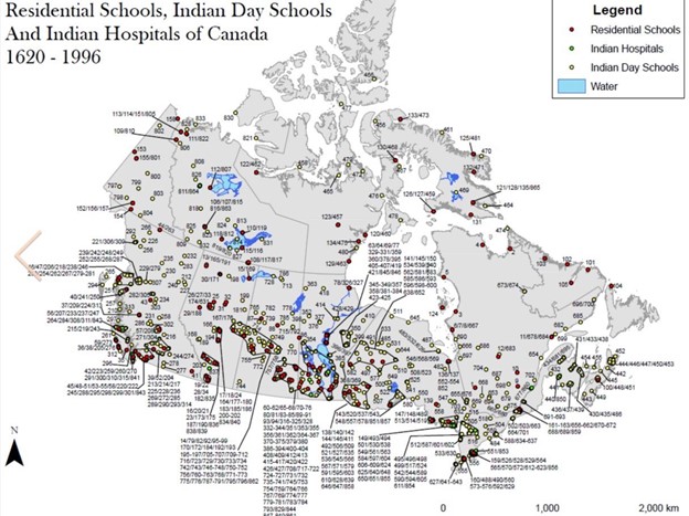 Residential Schools, Indian Day Schools and Indian Hospitals of Canada 1620-1996